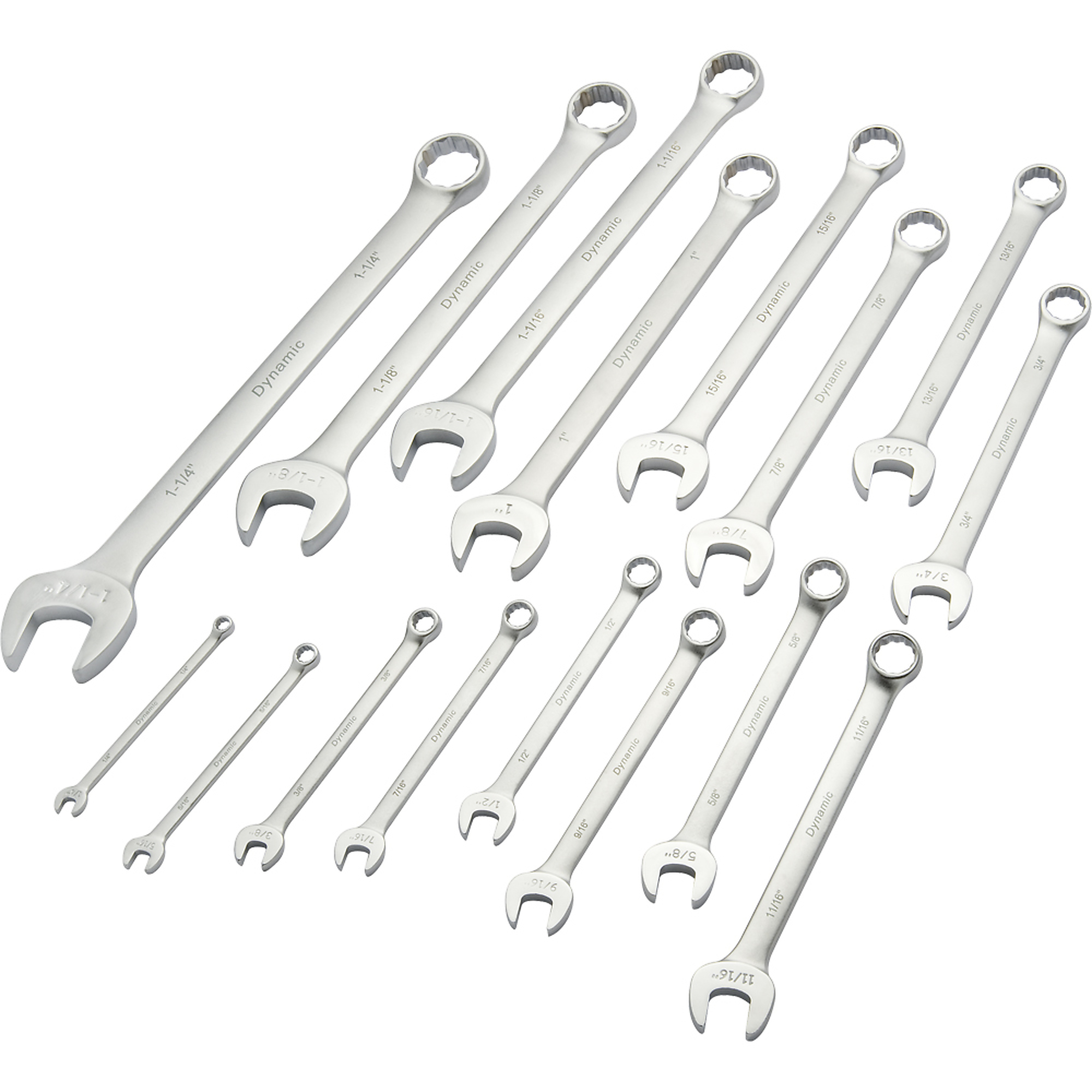 Dynamic Tools, 16 Piece SAE Combination Wrench Set Satin, Model# D074221